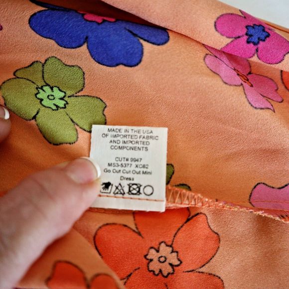 Show Me Your MuMu Sz Small Poppin Poppy Go Out Cut Out Mini Dress $168 - Picture 9 of 9